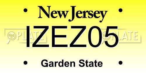 IZEZ05 New Jersey License Plate