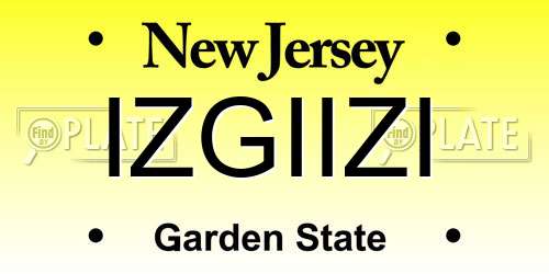 IZGIIZI New Jersey License Plate