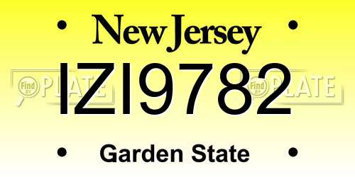 IZI9782 New Jersey License Plate