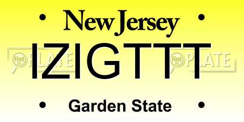 IZIGTTT New Jersey License Plate