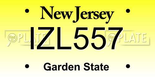 IZL557 New Jersey License Plate