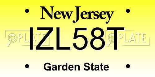 IZL58T New Jersey License Plate