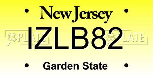 IZLB82 New Jersey License Plate