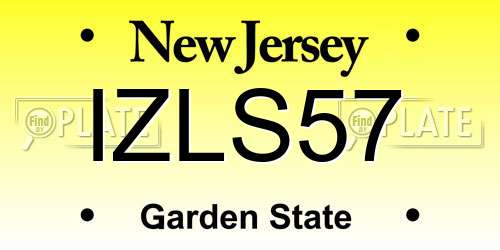 IZLS57 New Jersey License Plate