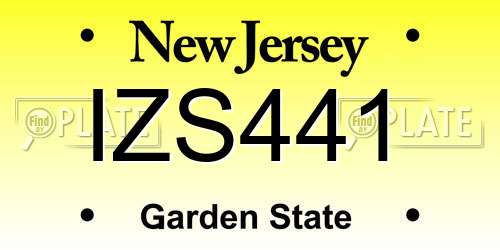 IZS441 New Jersey License Plate