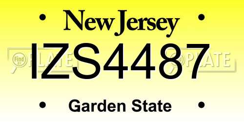 IZS4487 New Jersey License Plate