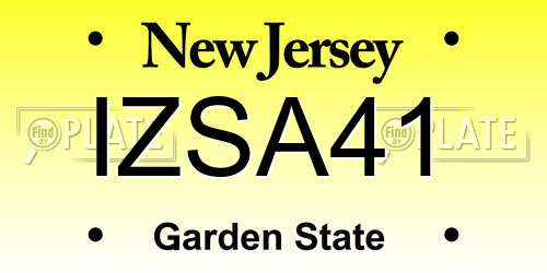 IZSA41 New Jersey License Plate