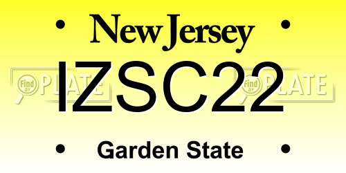 IZSC22 New Jersey License Plate