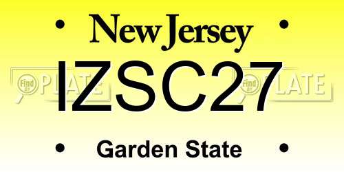 IZSC27 New Jersey License Plate