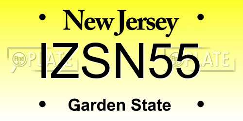 IZSN55 New Jersey License Plate