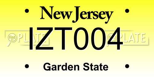 IZT004 New Jersey License Plate