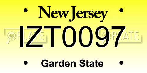 IZT0097 New Jersey License Plate