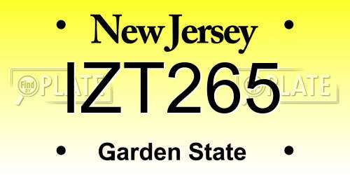 IZT265 New Jersey License Plate