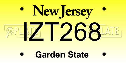 IZT268 New Jersey License Plate