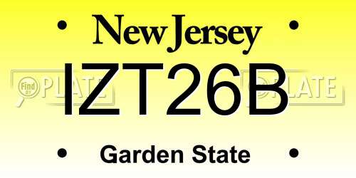 IZT26B New Jersey License Plate