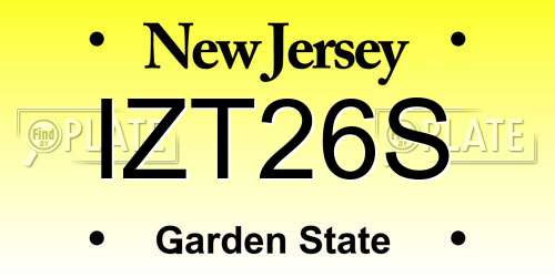 IZT26S New Jersey License Plate
