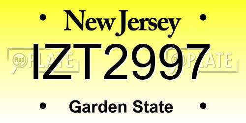 IZT2997 New Jersey License Plate