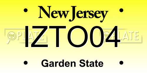 IZTO04 New Jersey License Plate