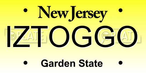 IZTOGGO New Jersey License Plate