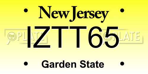 IZTT65 New Jersey License Plate