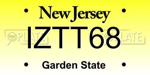 IZTT68 New Jersey License Plate
