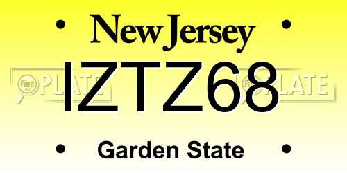 IZTZ68 New Jersey License Plate