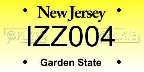 IZZ004 New Jersey License Plate