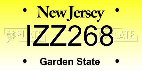 IZZ268 New Jersey License Plate