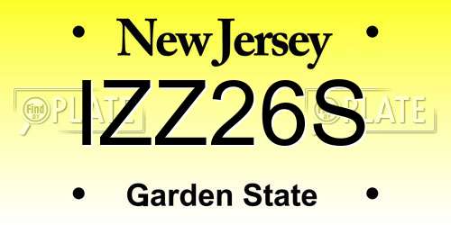 IZZ26S New Jersey License Plate