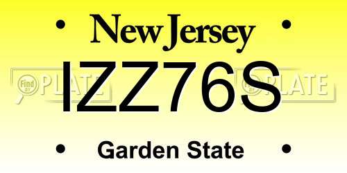 IZZ76S New Jersey License Plate