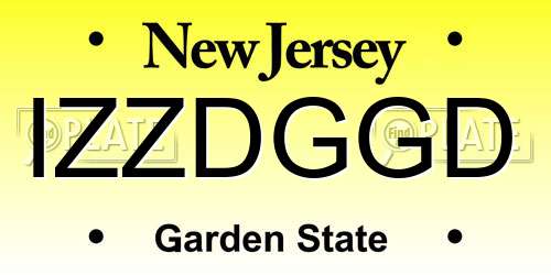 IZZDGGD New Jersey License Plate