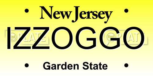 IZZOGGO New Jersey License Plate