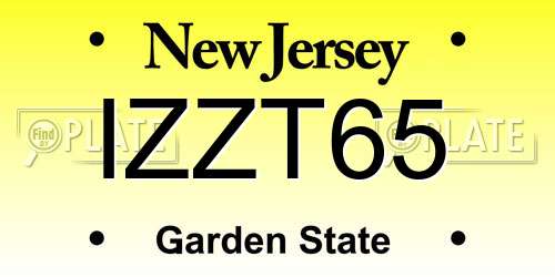 IZZT65 New Jersey License Plate