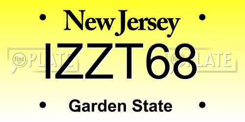 IZZT68 New Jersey License Plate