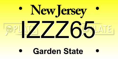 IZZZ65 New Jersey License Plate