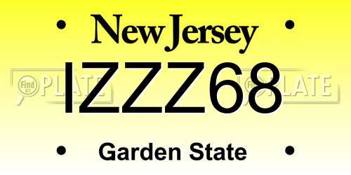 IZZZ68 New Jersey License Plate