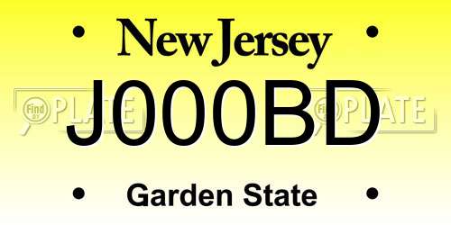 J000BD New Jersey License Plate