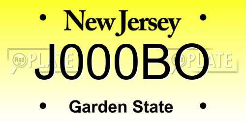 J000BO New Jersey License Plate