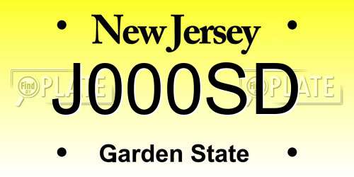 J000SD New Jersey License Plate
