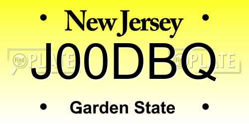 J00DBQ New Jersey License Plate