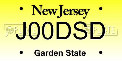 J00DSD New Jersey License Plate