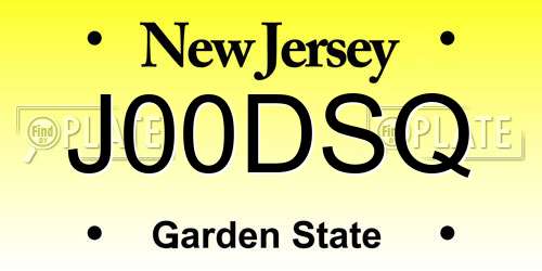J00DSQ New Jersey License Plate