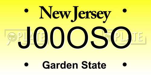 J00OSO New Jersey License Plate