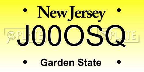 J00OSQ New Jersey License Plate