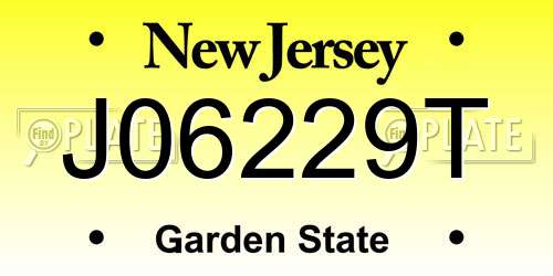 J06229T New Jersey License Plate