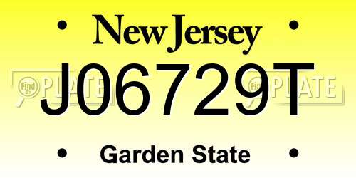 J06729T New Jersey License Plate