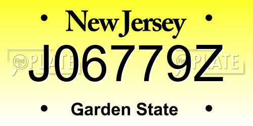 J06779Z New Jersey License Plate
