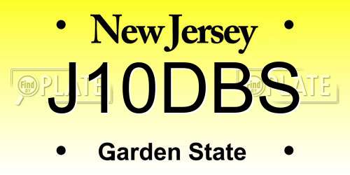 J10DBS New Jersey License Plate