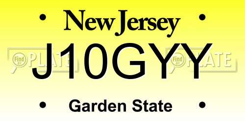J10GYY New Jersey License Plate