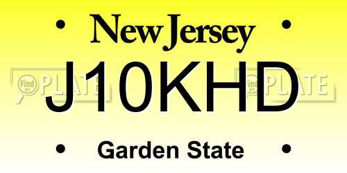J10KHD New Jersey License Plate